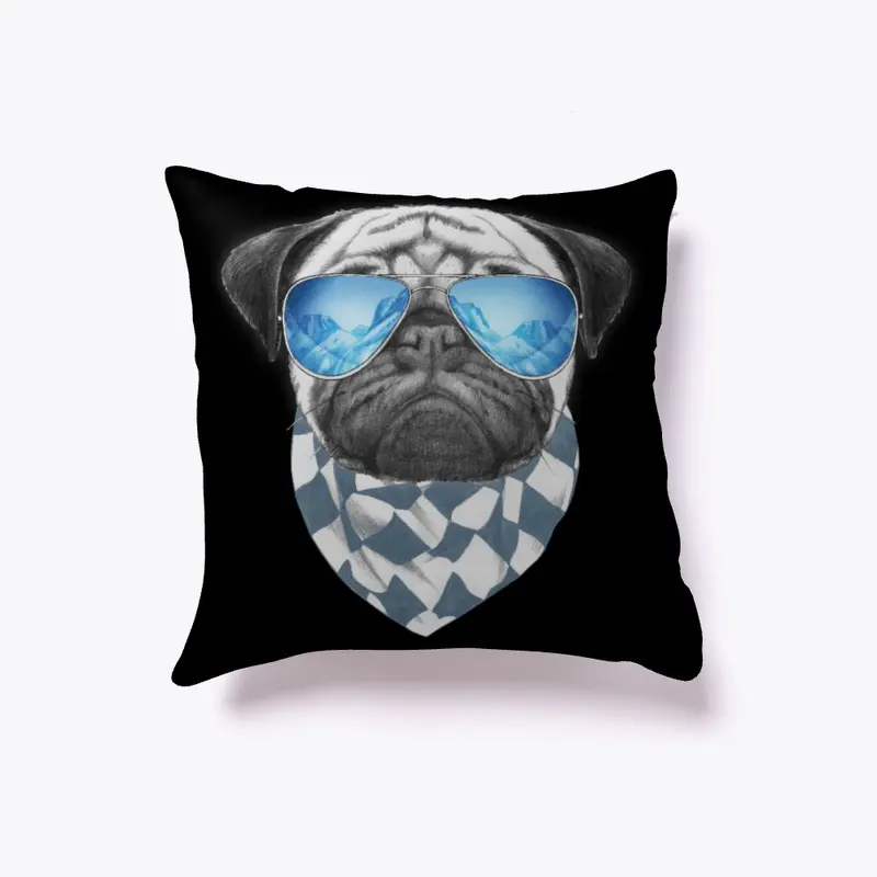 Cute Pug Pillow - Cool Pug 